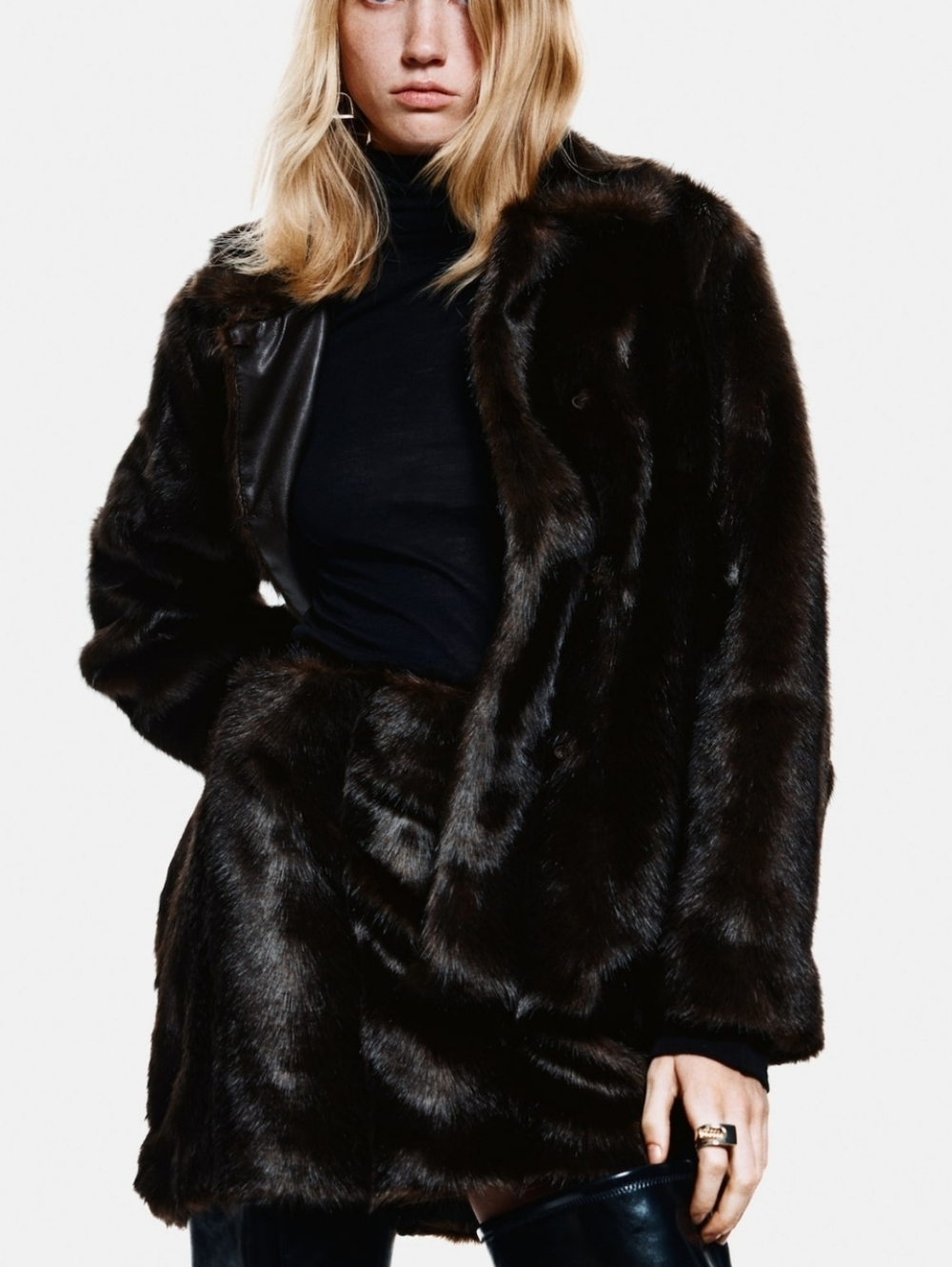H&M Faux Fur Skirt